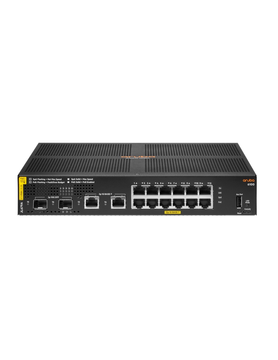 Hewlett Packard Enterprise Aruba 6100 12G Class4 PoE 2G/2SFP+ 139W Gestionado L3 Gigabit Ethernet (10/100/1000) EnergÍ­a sobre E