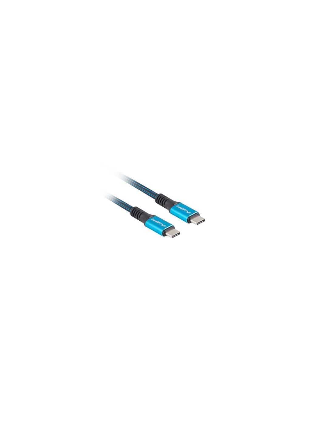 Lanberg CA-CMCM-45CU-0012-BK cable USB 0,12 m USB4 Gen 2x2 USB C Negro, Azul