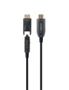 Gembird CCBP-HDMID-AOC-30M cable HDMI HDMI tipo A (Estándar) HDMI tipo D (Micro) Negro