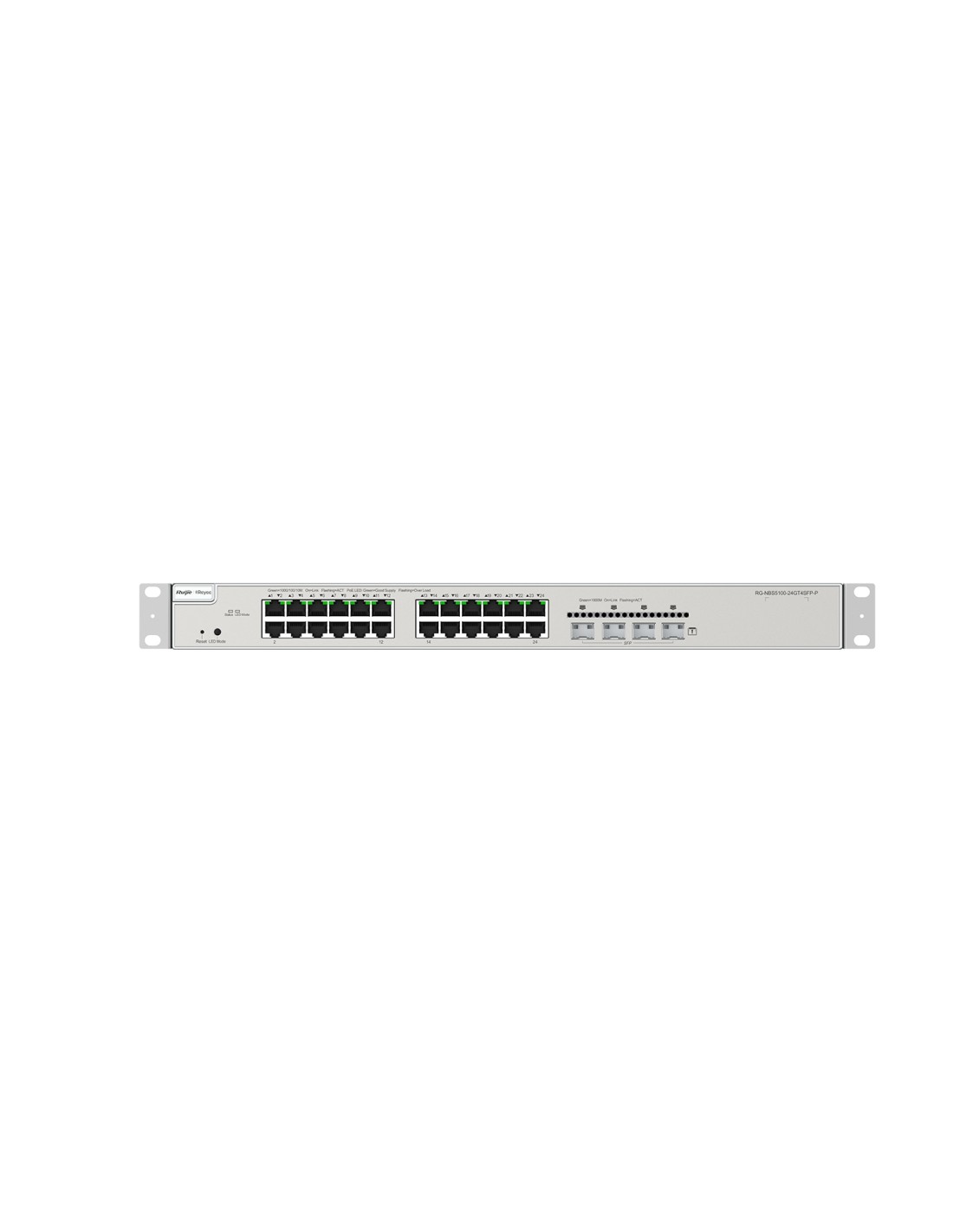 Ruijie Networks RG-NBS5200-24GT4XS-P switch Gestionado L3 Gigabit Ethernet (10/100/1000) Energía sobre Ethernet (PoE) Gris
