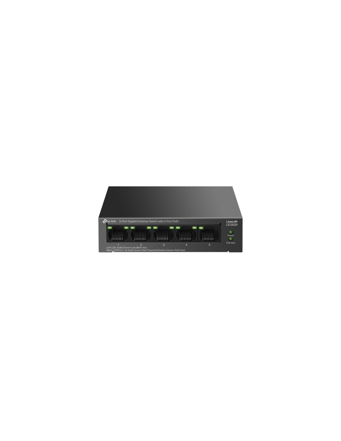 TP-Link LiteWave LS105GP switch No administrado Gigabit Ethernet (10/100/1000) EnergÍ­a sobre Ethernet (PoE) Negro