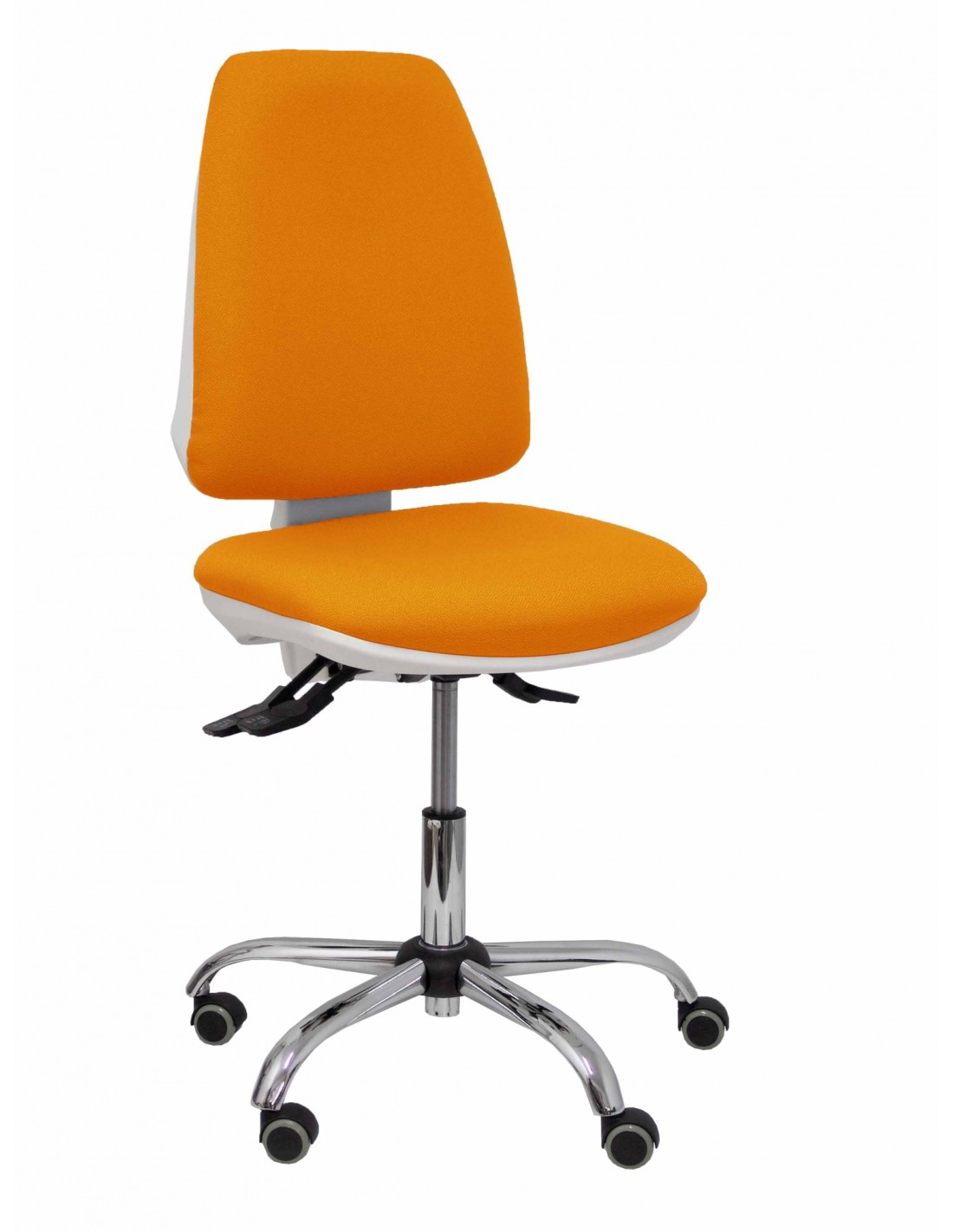 Piqueras y Crespo Silla Elche blanca asincro bali naranja ruedas de parqué