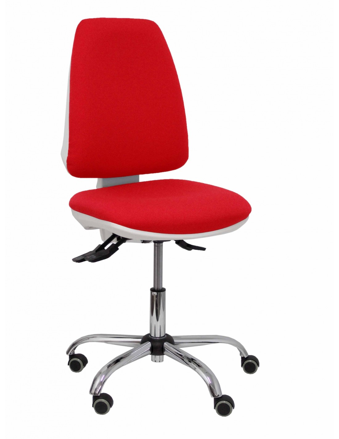 Piqueras y Crespo Silla Elche blanca asincro bali rojo ruedas de parqué