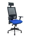 Piqueras y Crespo Silla Horna sincro resp. malla negro asto. bali azul brazos 3D ruedas 65mm cabecero fijo