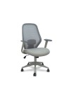 Piqueras y Crespo Silla Ergo529 gris respaldo malla gris asiento tela gris base piramidal gris claro ruedas nailon