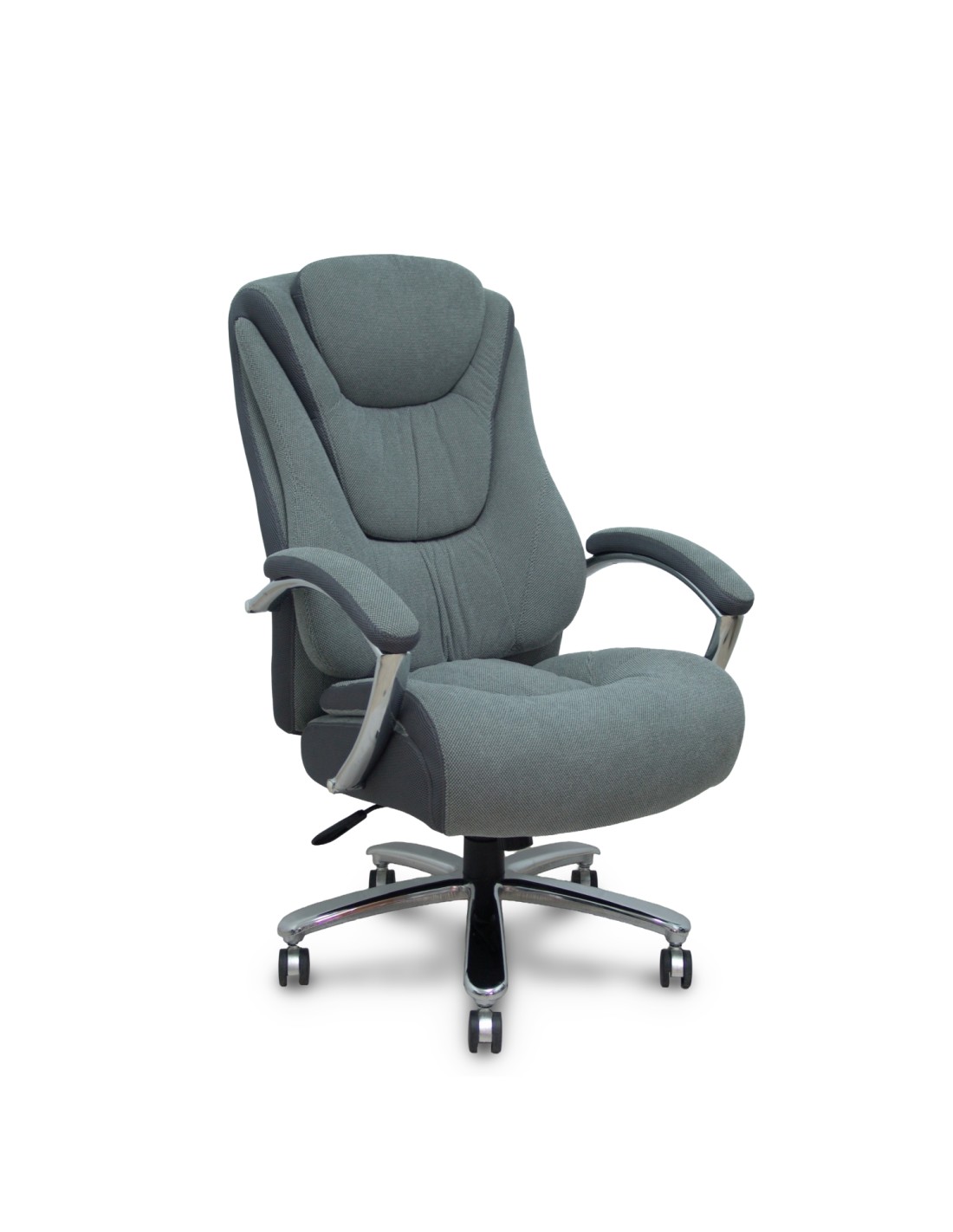 Piqueras y Crespo Sillón Ergo531 basculante tapizado tela y 3D color gris base cromo ruedas nailon 60mm