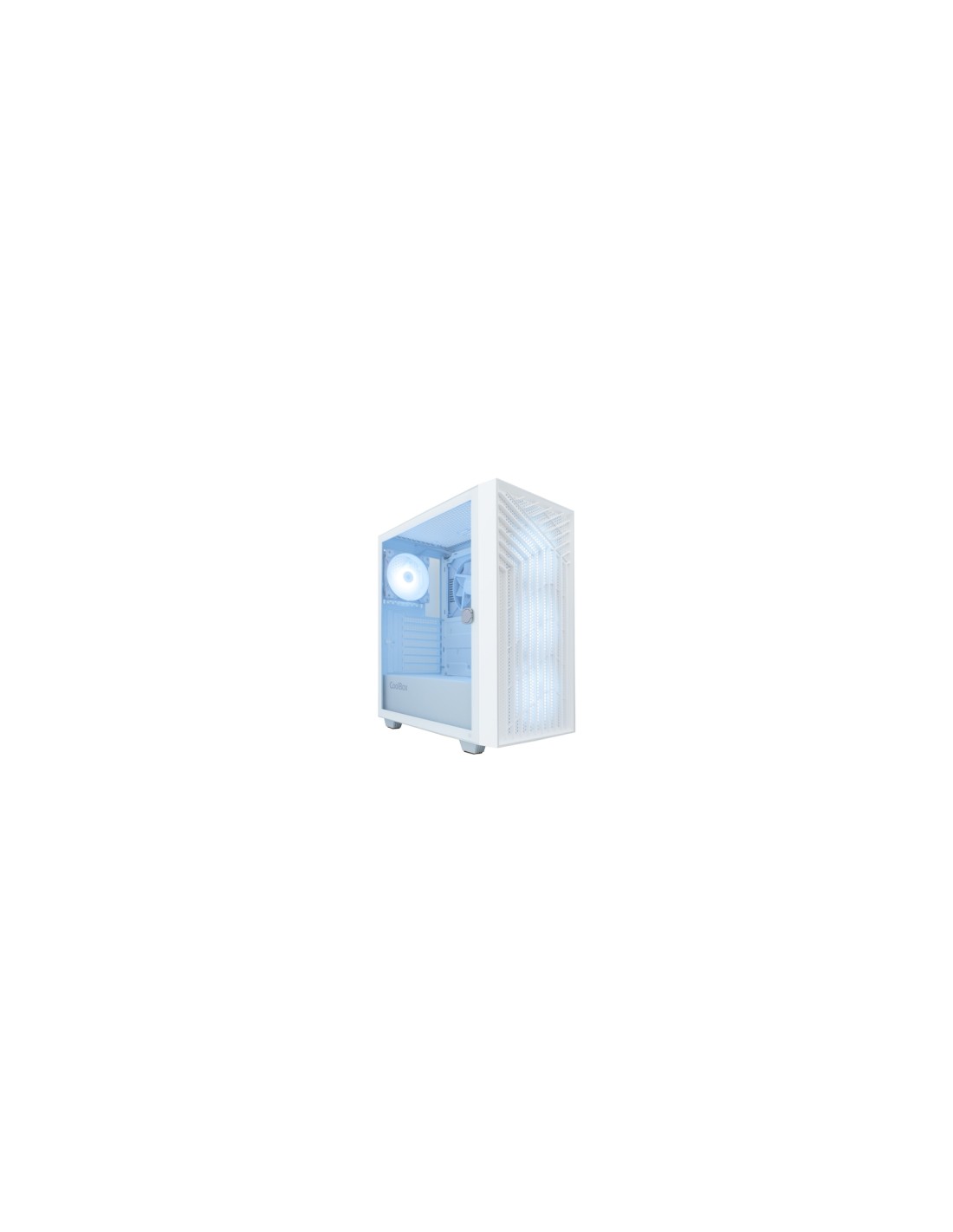 CoolBox GAMING CAJA ATX GA300 GRIDLINE ARGB WHITE USB-C 3.2 GEN1 SIN FTE + 5 VENTILADORES
