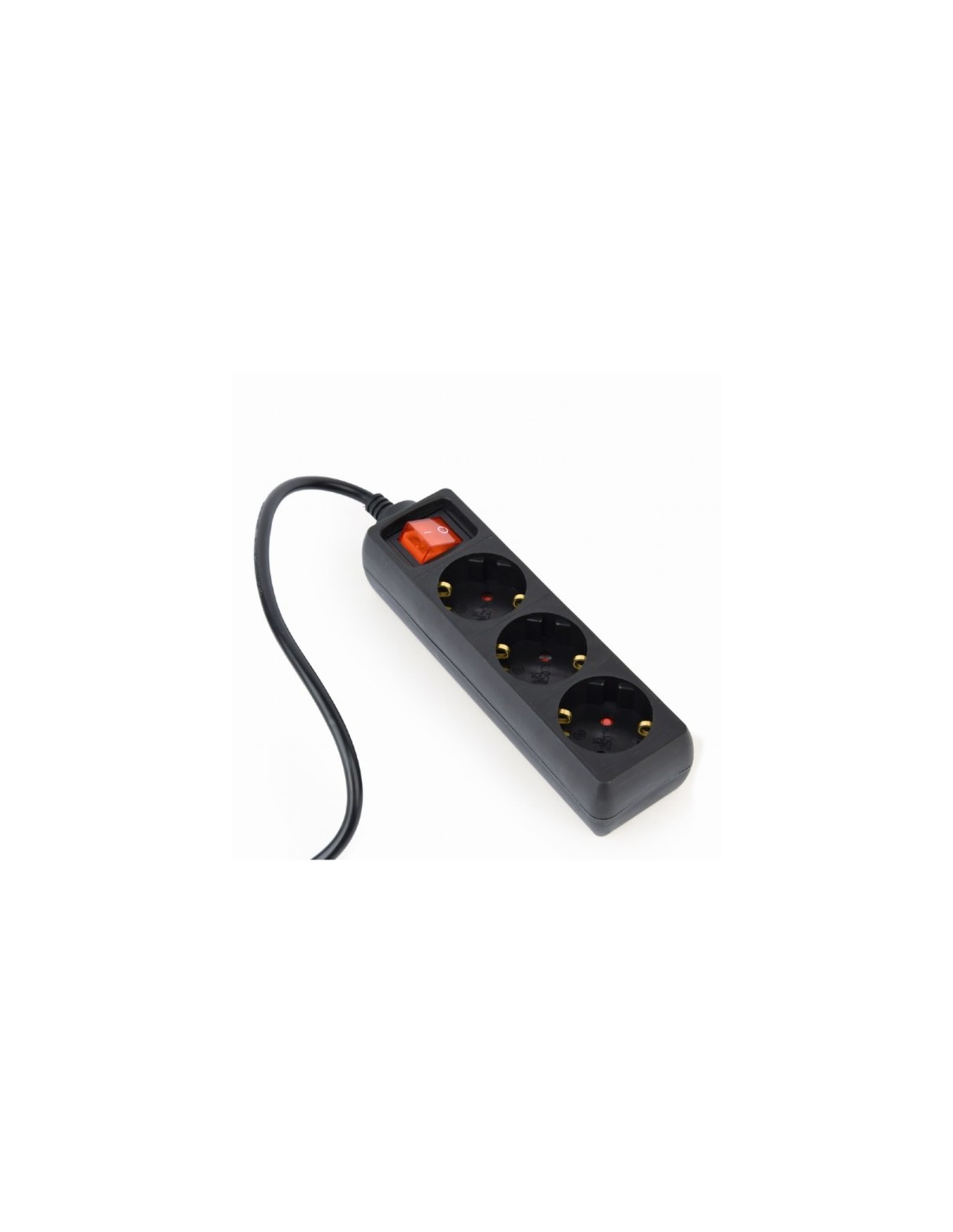 Gembird EG-PSU3-01 base múltiple 0,6 m 3 salidas AC Interior Negro
