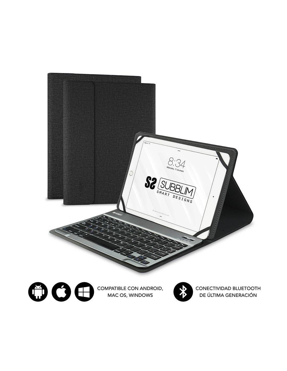 FUNDA CON TECLADO BLUETOOTH UNIVERSAL 10.1"-11" SUBBLIM