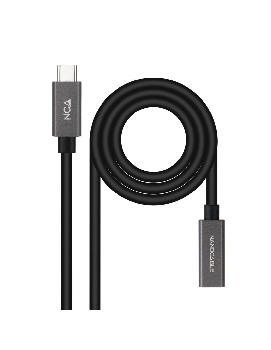 Nanocable Cable Prolongador USB-C 3.2 Gen2x2 20Gbps 3A, 4K/60Hz, USB-C/M-USB-C/H, Negro, 0.5 m
