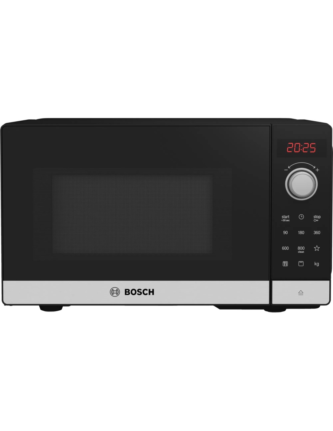 Bosch Serie 2 FEL023MS2 microondas Negro, Acero inoxidable Solo microondas Encimera 20 L 800 W