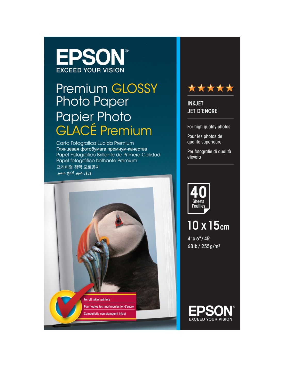 Epson Premium Glossy Photo Paper - 10x15cm - 40 Hojas