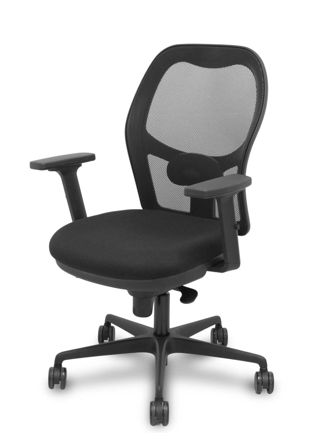 Piqueras y Crespo Silla Jorquera sincro malla negra asiento bali negro brazos 2D