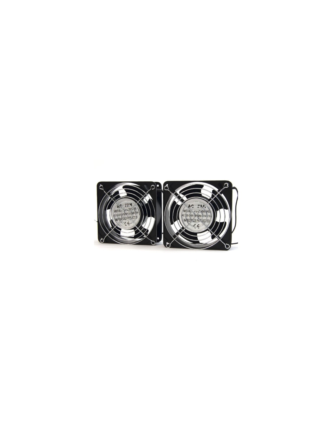 POWERGREEN RAC-00003-ST DOBLE VENTILADOR DE 12 CM PARA ARMARIO RACK