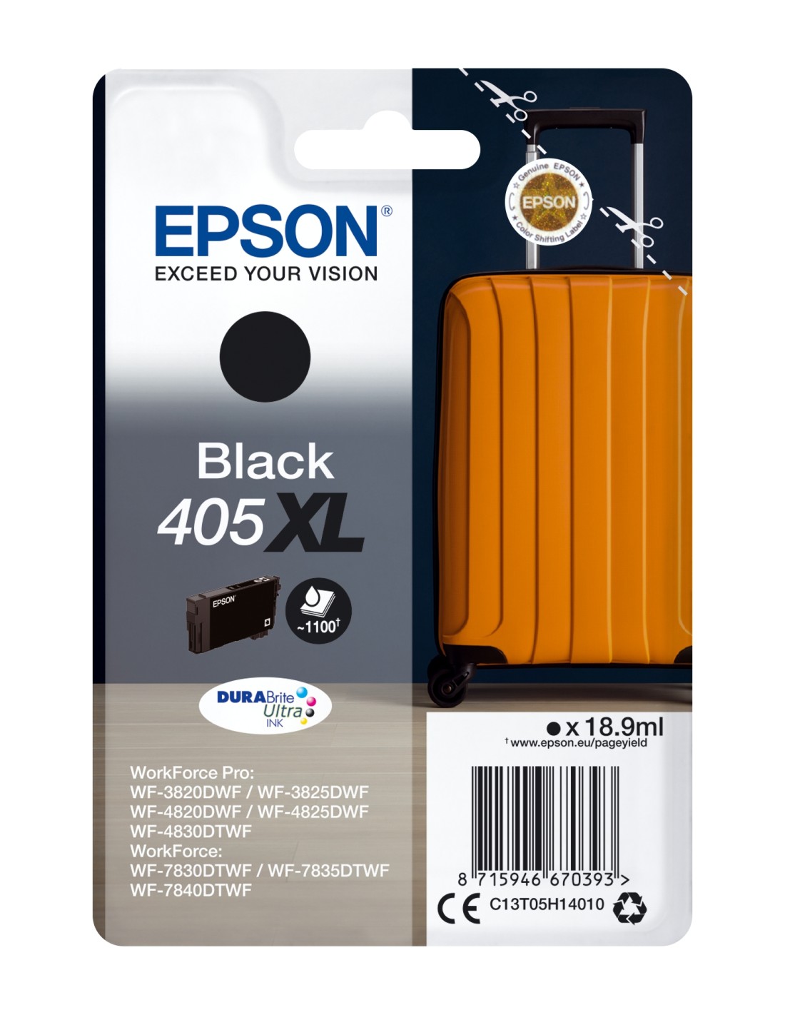 Epson Singlepack Black 405XL DURABrite Ultra Ink