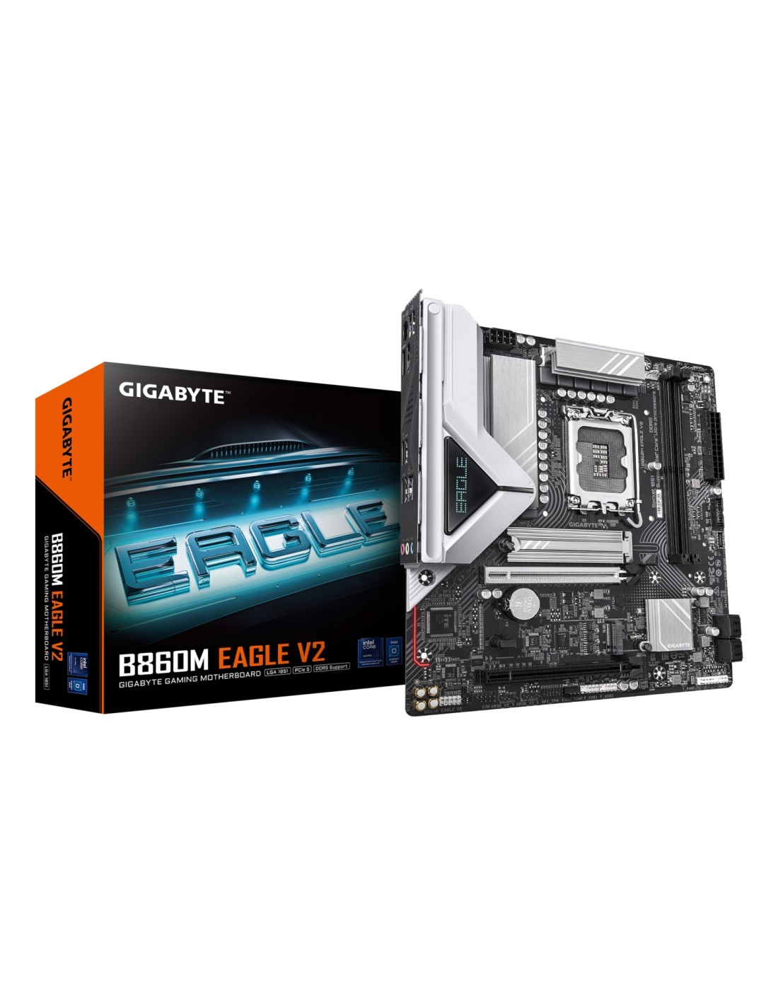 GIGABYTE B860M EAGLE V2 Placa base - Procesadores Intel Core Ultra Series, VRM de 6+1+2 fases, hasta 9066 MHz DDR5, 1x M.2 PCIe 