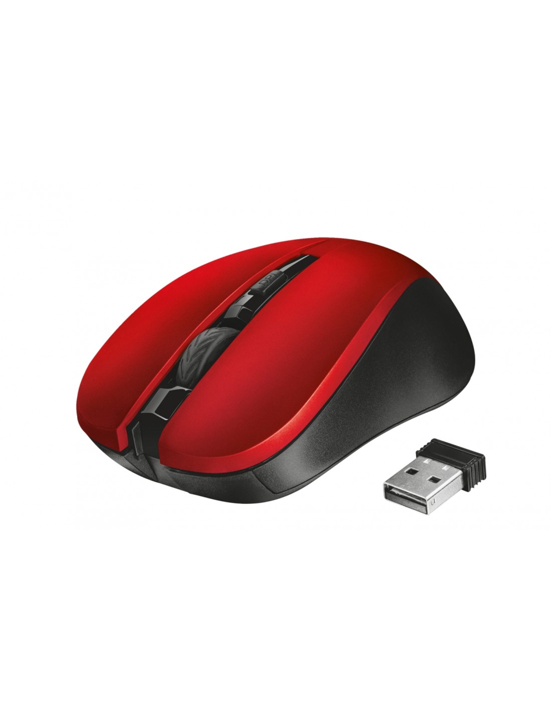 Trust 21871 raton ambidextro rf inalambrico 1800dpi optico negro rojo