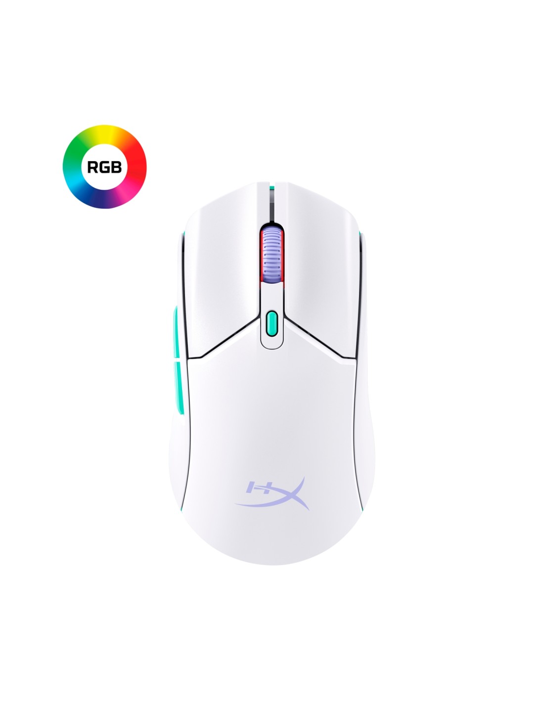 HyperX Pulsefire Haste 2 Core inalámbricos: ratón gaming (blanco/verde/púrpura)