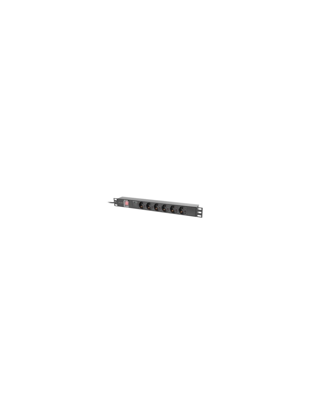 Lanberg PDU-06F-0200-BK unidad de distribución de energía (PDU) 6 salidas AC 1U Negro
