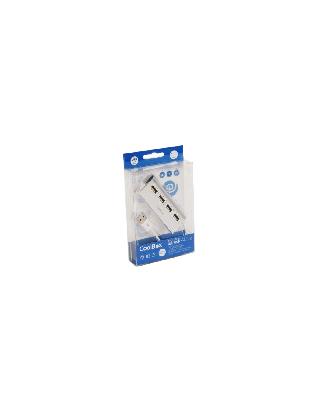 HUB COOLBOX 4 PTOS USB2.0 ALU-2