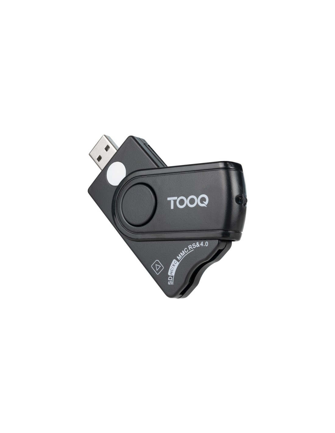 TooQ Lector Tarjetas Inteligentes, DNI Electrónico, SIM, SD, SF, USB-A, Negro