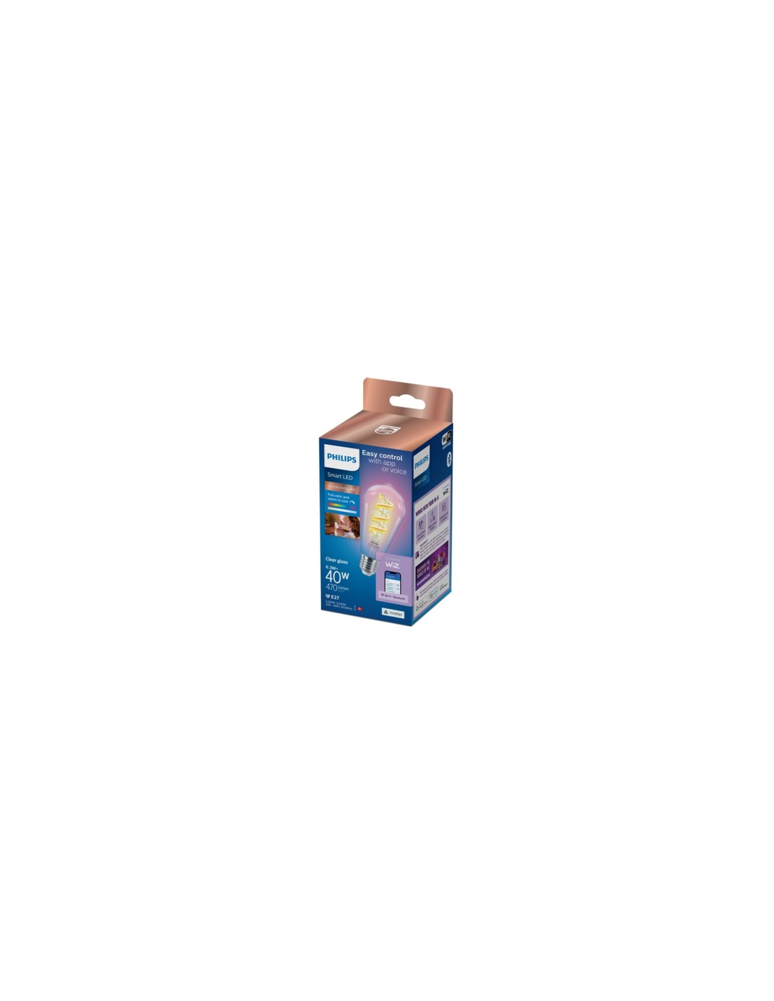 Philips Filamento transparente 40 W ST64 E27