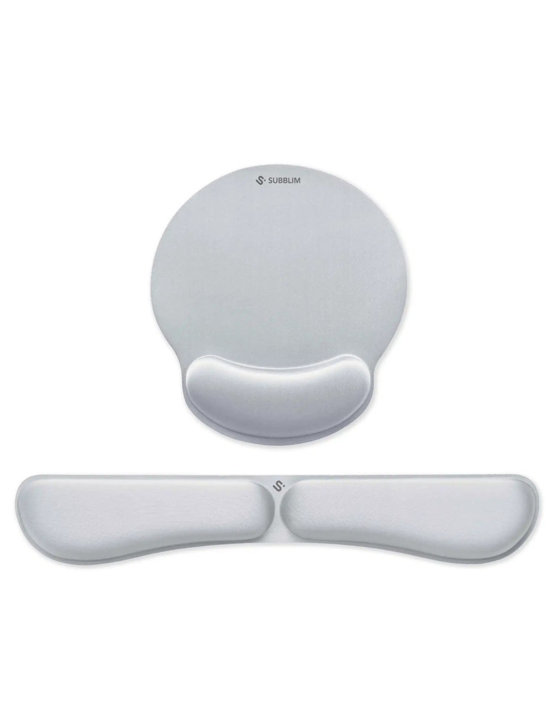 SUBBLIM Pack Ergo Memoryflex ? Conjunto de alfombrilla para ratón y reposamuñecas para teclado Plata