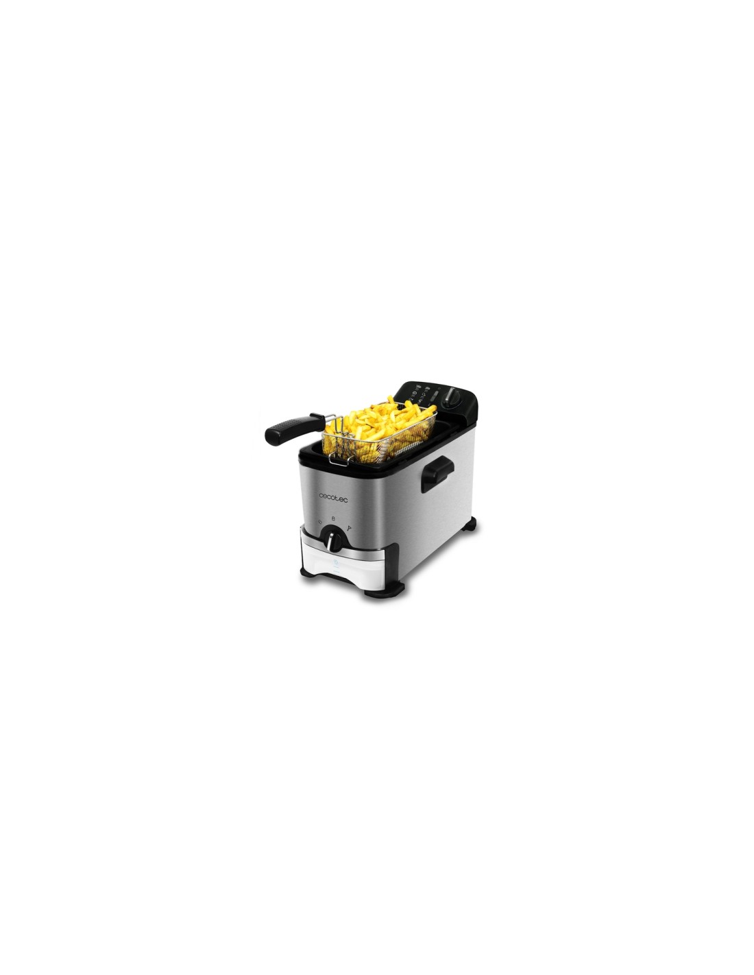 Cecotec CleanFry Infinity 3000 ProFilter Sencillo 2400 W Freidora Negro, Acero inoxidable