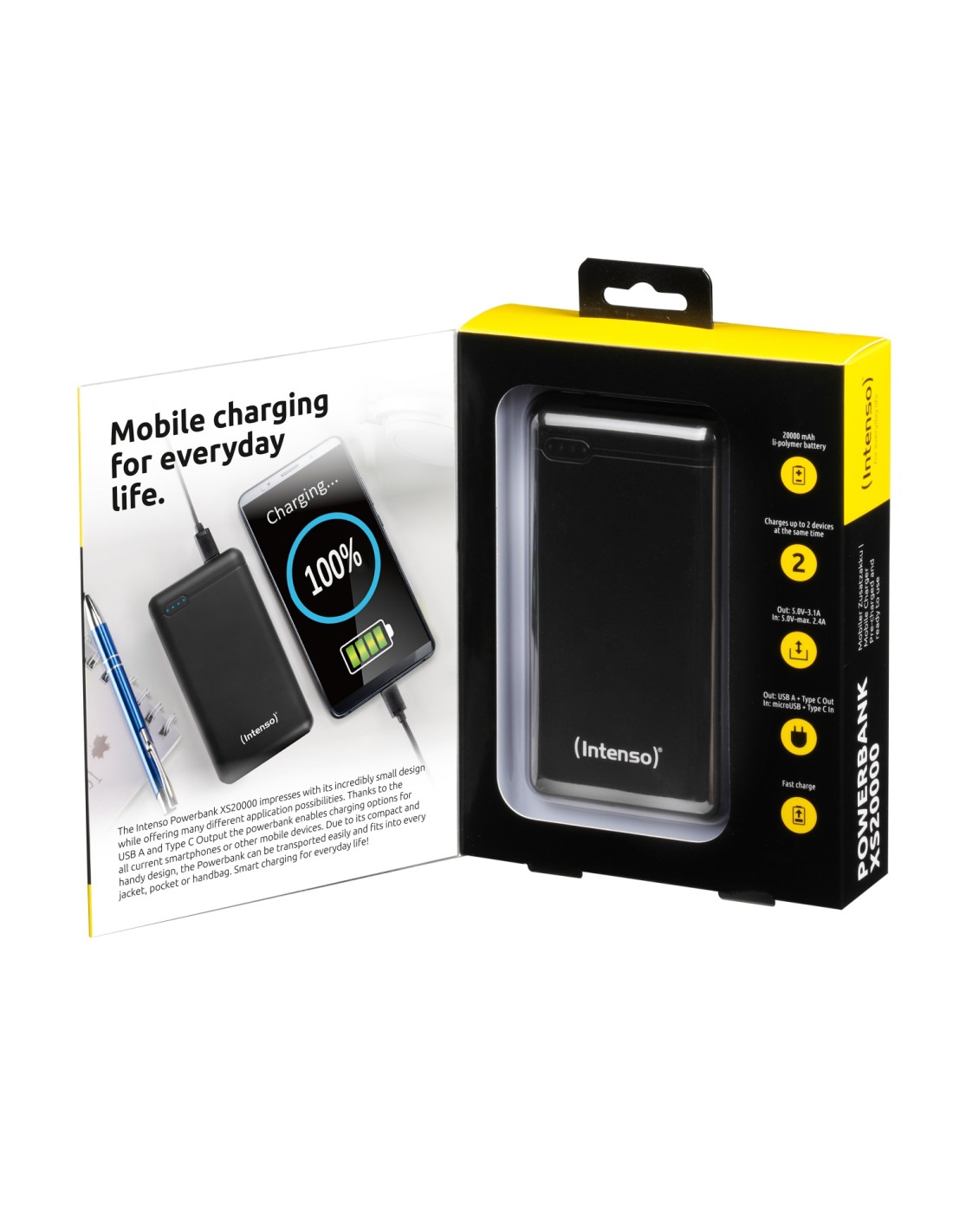 Intenso XS20000 baterÍ­a externa PolÍ­mero de litio 20000 mAh Negro