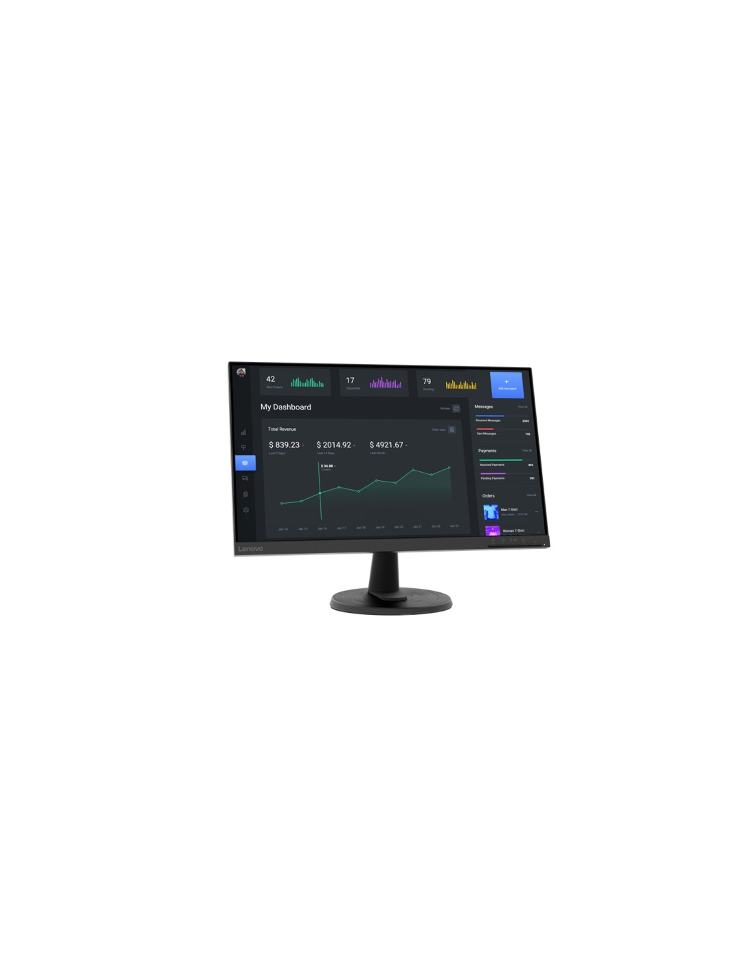 Lenovo C24-40 LED display 60,5 cm (23.8") 1920 x 1080 Pixeles Full HD Negro