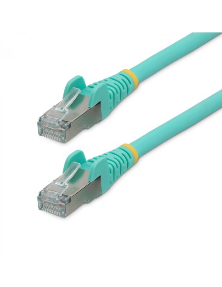 StarTech.com Cable de 2m de Red Ethernet CAT6a - Aguamarina - Low Smoke Zero Halogen (LSZH) - 10GbE - 500MHz - PoE++ de 100W - S