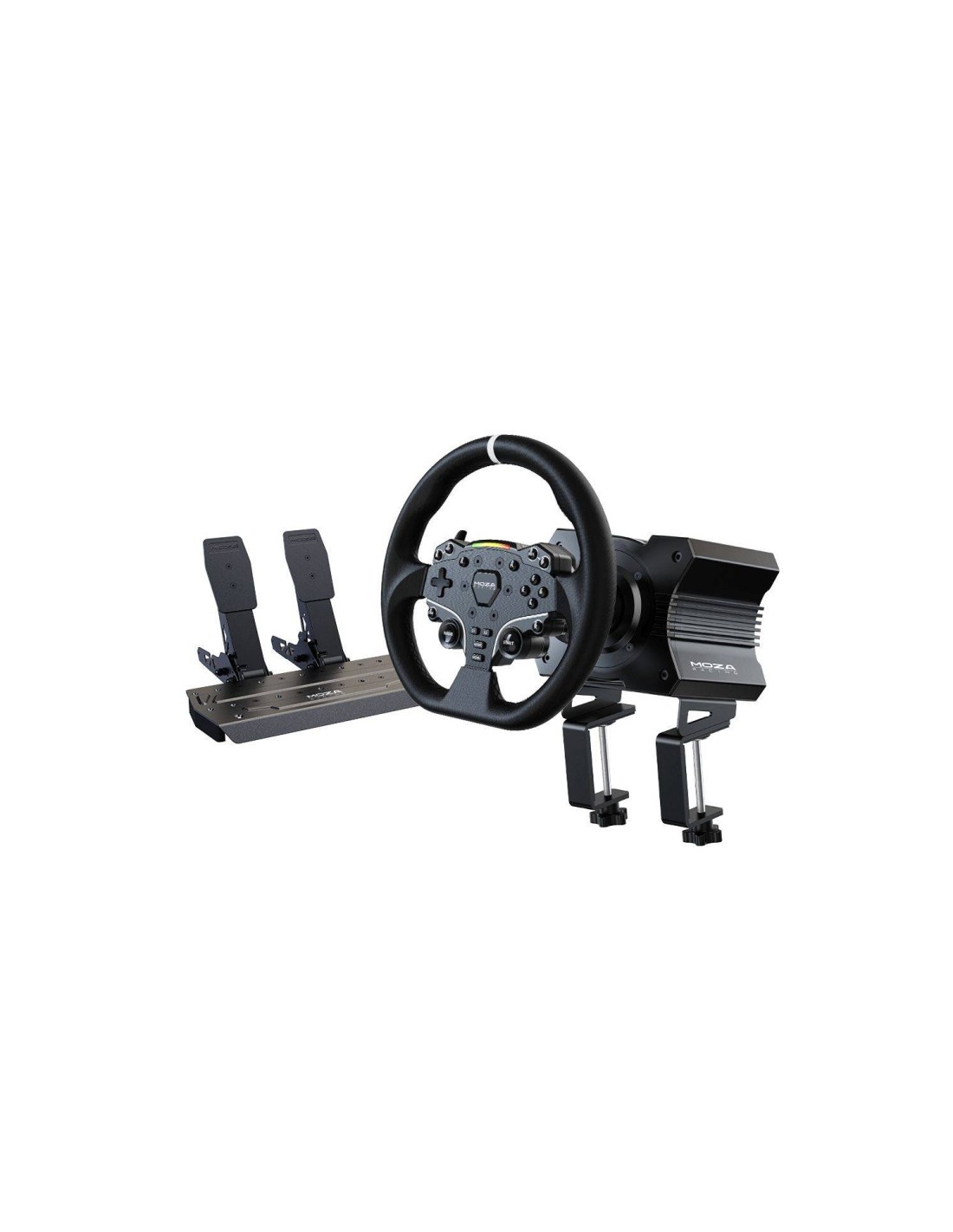 Moza Racing RS20 mando y volante Negro Volante + Pedales PC