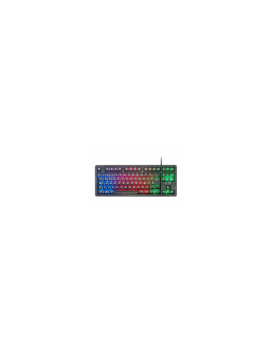 Mars Gaming MK023, Teclado Gaming TKL, Tecnología Híbrida H-Mech, Iluminación FRGB Rainbow, Anti-ghosting, Compatibilidad Univer