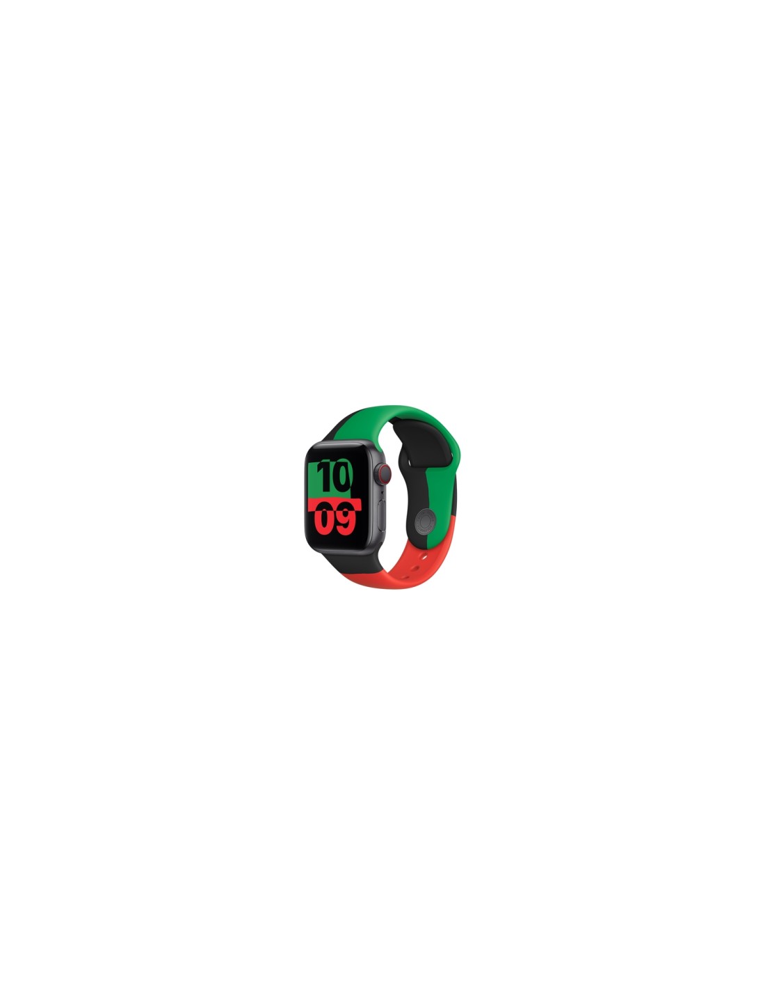 Apple MUQ63ZM/A Accesorios para dispositivos vestibles inteligentes Grupo de rock Negro, Verde, Rojo Fluoroelastómero