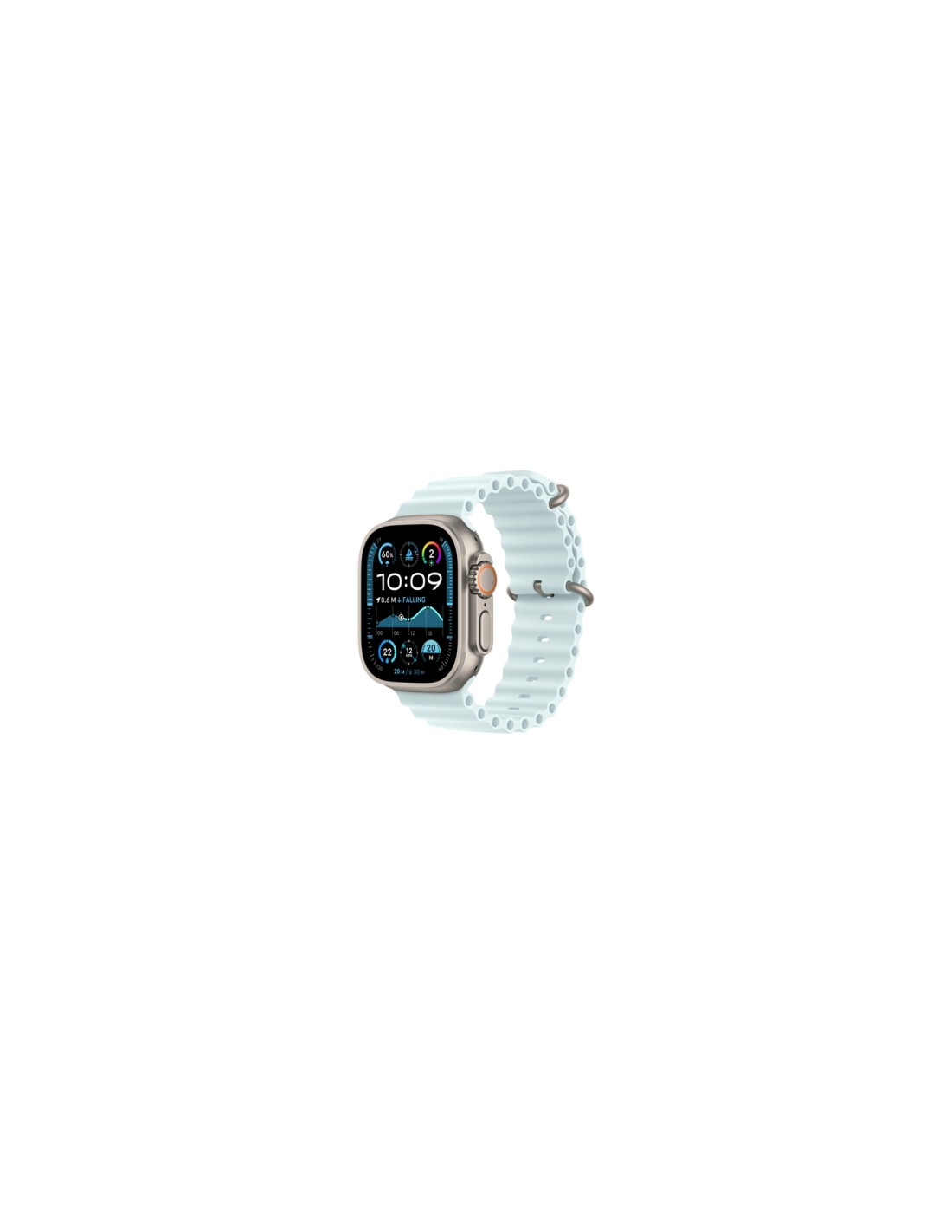 Apple MXTF3ZM/A Accesorios para dispositivos vestibles inteligentes Grupo de rock Azul Fluoroelastómero, Titanio