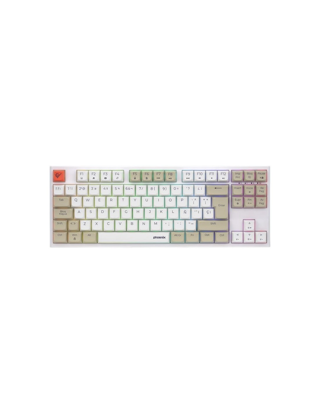 TECLADO PHOENIX ROYAL GAMING MECANICO TKL USB RGB WHITE