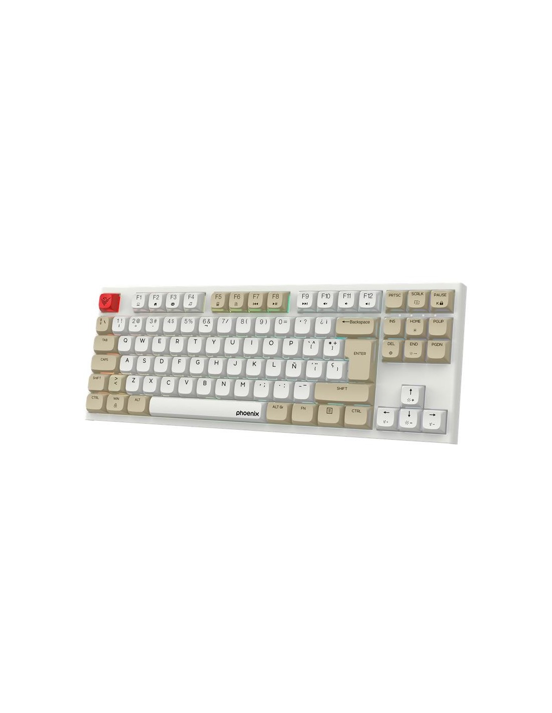 TECLADO PHOENIX ROYAL GAMING MECANICO TKL USB RGB WHITE