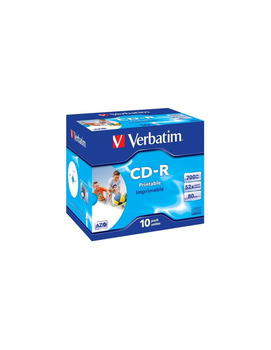 10 UNIDADES CD-ROM IMPRIMIBLES VERBATIM SUPERAZO WIDE PRINT SURFACE ID 52X 700MB 43325