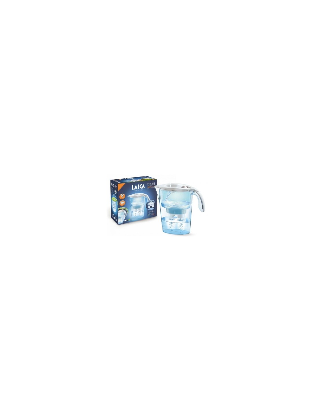 PACK JARRA FILTRANTE LAICA STREAM LINE COLOR EDITION BLANCA + 3 FILTROS BI-FLUX 2.3L FILTRO DESMONTABLE CON INDICADOR JARRA STRE