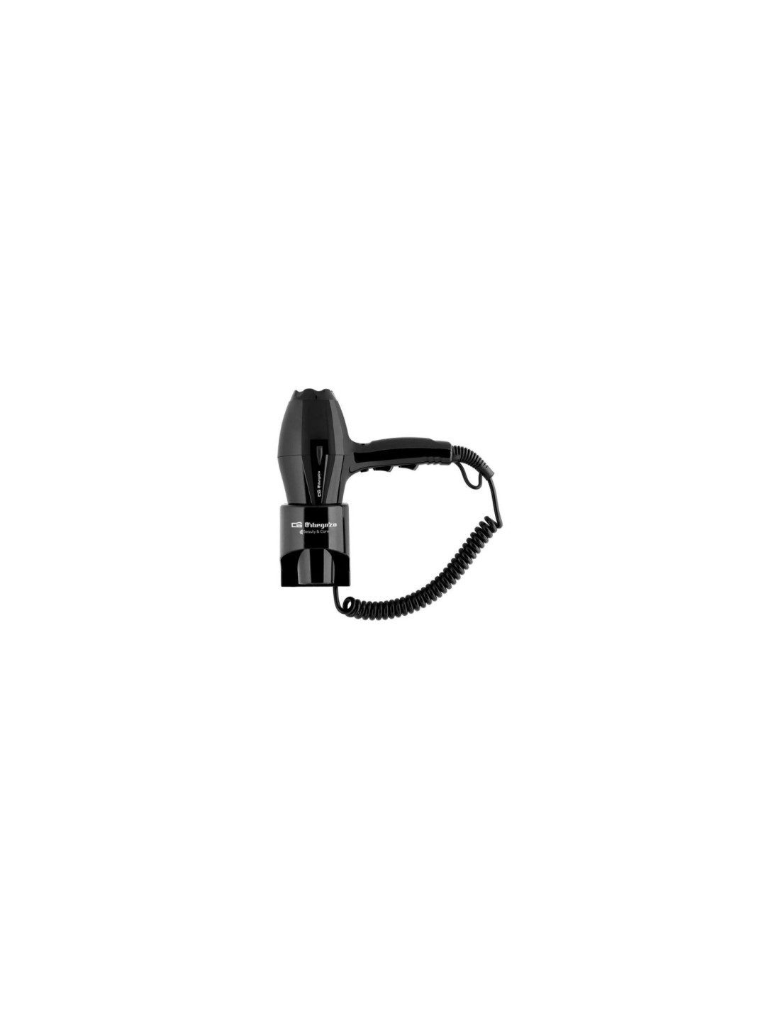 SECADOR DE HOTEL ORBEGOZO SEH 1850 1800 2000W 3 NIVELES TEMPERATURA 2 VELOCIDADES BASE PARA COLGAR EN LA PARED NEGRO 16948