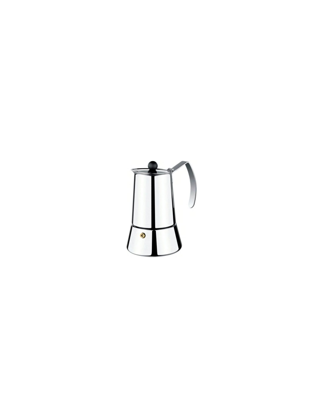CAFETERA MONIX ETERNA 4 TAZAS MANGO ASAS ACERO INOXIDABLE EXTERIOR BRILLANTE APTO PARA TODO TIPO DE COCINAS M630004