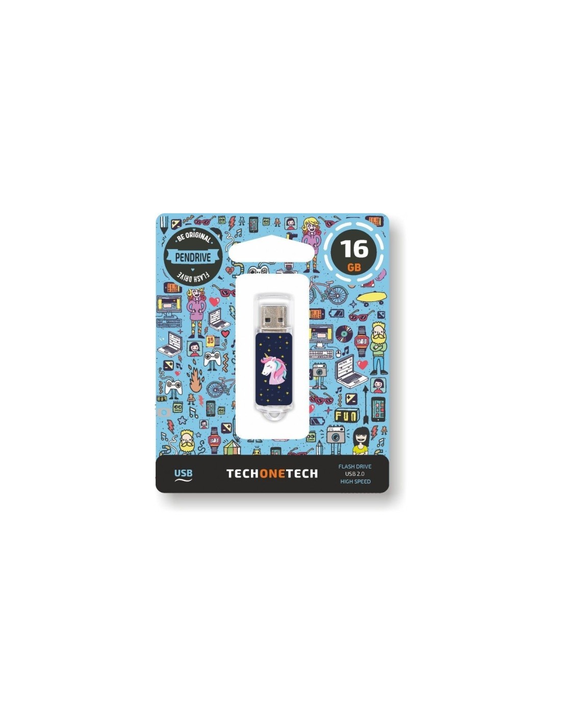 Pendrive tech one tech unicornio dram usb 2.0 16gb TEC4012-16