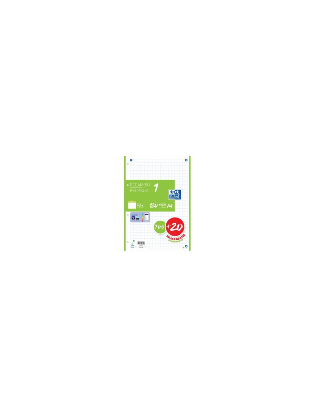 Oxford 400158059 papel de cuaderno 210 x 297 mm (A4) 120 hojas
