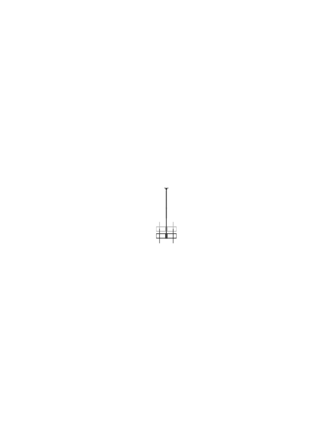 AISENS Soporte de techo pro giratorio, inclinable, extensible y nivelable para monitor/TV 80kg de 50-100, Negro