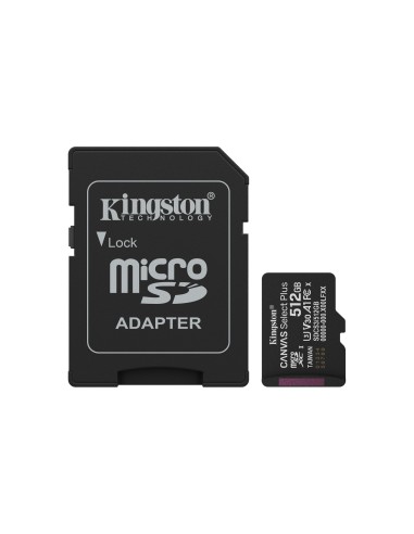 Kingston Technology 512GB microSDXC Canvas Select Plus Gen3 150MB/s A1 (Incluye adaptador de SD)