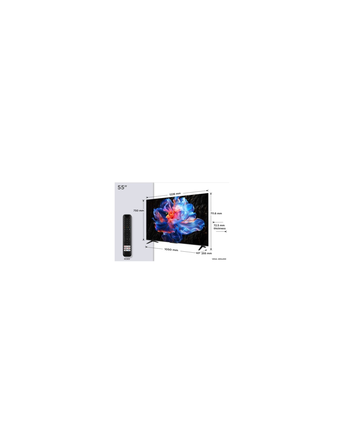 TCL P6K 55P6K Televisor 139,7 cm (55") 4K Ultra HD Smart TV Wifi Metálico
