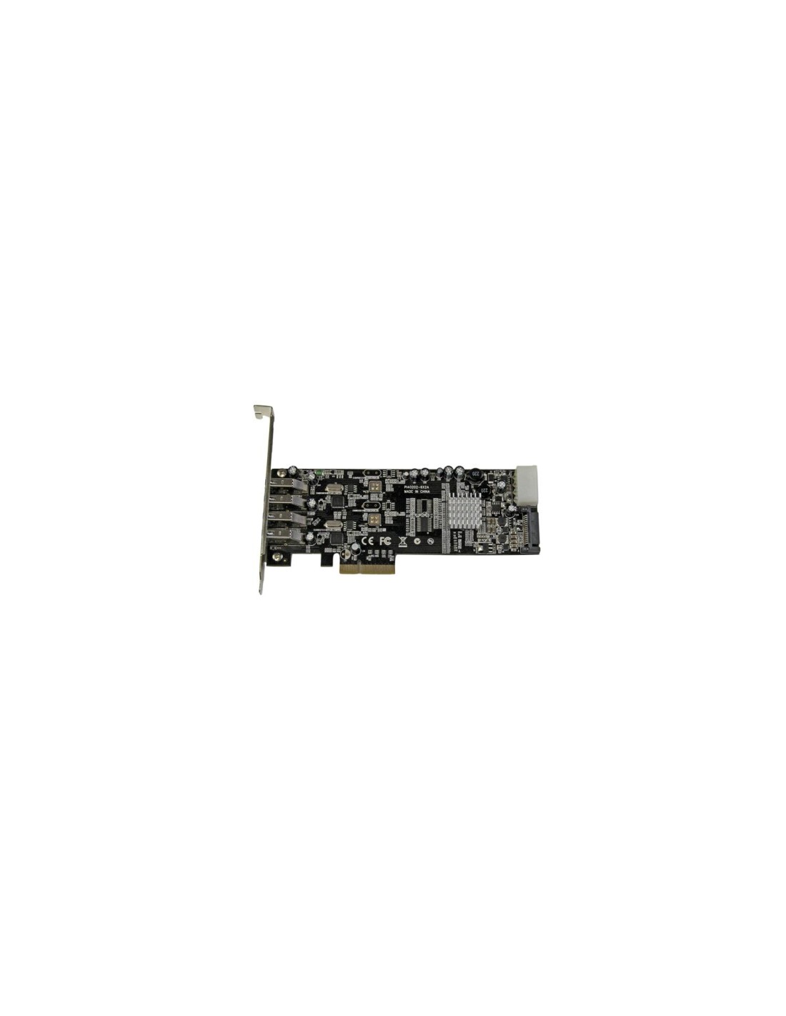 StarTech.com Adaptador Tarjeta PCI Express PCI-E 4 Puertos USB 3.0 UASP Bus Doble con Alimentación Molex SATA