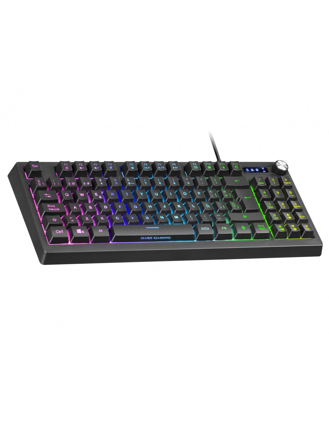 Teclado mars gaming usb español estandar retroiluminado negro MKREVOES