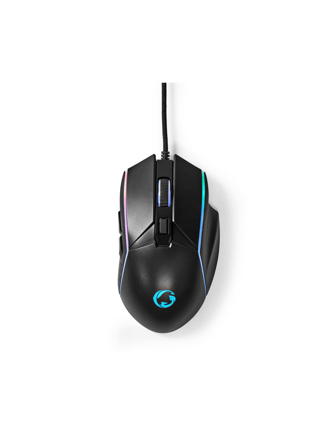 Nedis GMWD510BK ratón mano derecha USB tipo A Óptico 7200 DPI