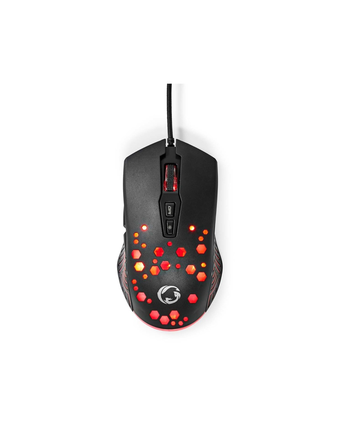 Nedis GMWD410BK ratón mano derecha USB tipo A Óptico 7200 DPI